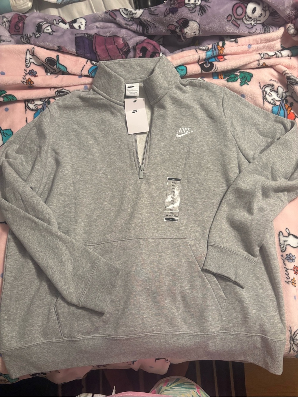 Nike Heather Gray Quarter-Zip Pullover